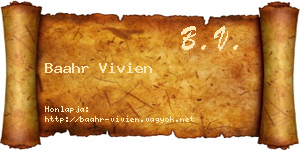Baahr Vivien névjegykártya